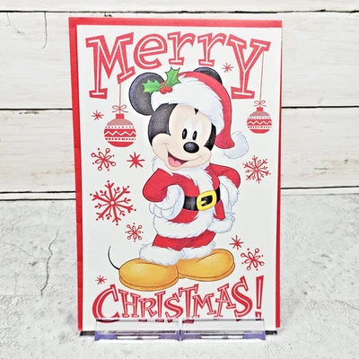 Tarjeta de Navidad American Greetings Mickey Mouse Feliz Regalos Diversión 6x8 Foto 1 de 4