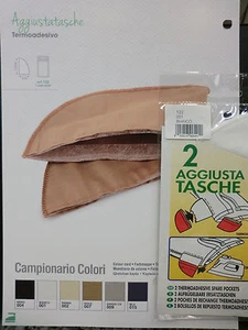 AGGIUSTA TASCHE AGGIUSTATASCHE MARBET TERMOADESIVO 100% COTONE VARI COLORI - Picture 1 of 7