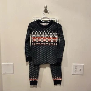 Hanna Andersson Long John Pajama Set Heritage Fairisle In Black size 110 US 5 - Picture 1 of 6
