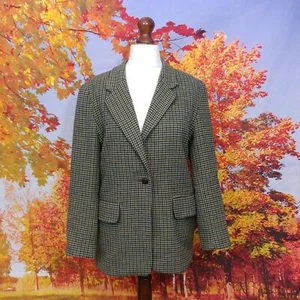 Laura Ashley Blazer Jacket 10 wool check tweed 1980s SuitUK women's size 10 - Picture 1 of 11