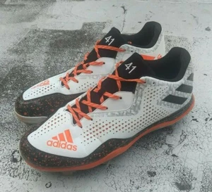 Justin Bour Miami Marlins Game Used PE Adidas Cleats MLB Angels Photo Matched - Picture 1 of 7