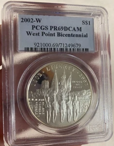 2002-W $1 WEST POINT SILVER DOLLAR (BICENTENNIAL) PCGS PR69 DCAM #49031849 - Picture 1 of 5