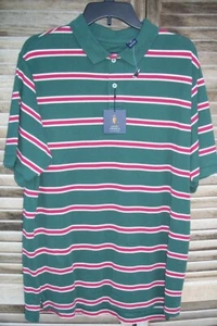 DANIEL CREMIEUX nwt hunter green striped polo shirt~boy's size 20~NEW~s/s~ - Picture 1 of 2