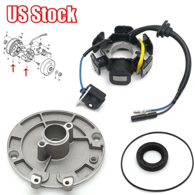 Conjunto de bobina de estator gerador Magneto e placa de montagem para Honda Z50R XR50R CRF50F CRF70 - Imagem 1 de 4
