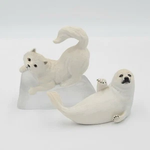 Franklin Mint Snow Pup & Arctic Pup Set Of 2 Roslyn S Carren 1987 Humane Society - Picture 1 of 12