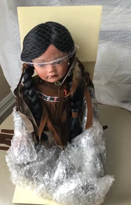 Madison Lee Porcelain Doll Native Smerican Indian Sitting NIB - Picture 1 of 4