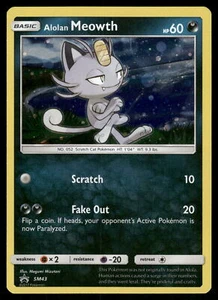 Tarjeta Pokémon Alolan Meowth Holo SM43 SM Promo - Imagen 1 de 2