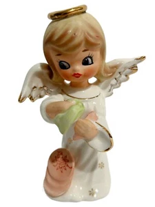 NAPCOWARE Big Eyed Angel Girl Washing Dishes Chore Ceramic Napco C7361 4.75” H - Picture 1 of 8