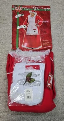 Disfraz Mrs Claus Adulto Navidad Delantal Sombrero NUEVO Vestido Elegante 16-24W Plus SIN PELUCA Foto 1 de 4