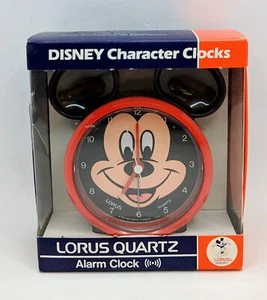 Vintage Lorus Disney Character Clocks Mickey Mouse Face Alarm Clock Quartz - Picture 1 of 5