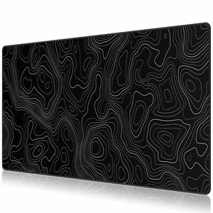Tapis de Souris Gaming XXL Grand Black Topographic - Afbeelding 1 van 7