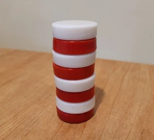 Vintage EIGHT (8) Replacement BACKGAMMON PIECES Red & White 4 Each - Picture 1 of 4