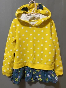 Tucker + Tate Girls Long Sleeve Animal Ear Peplum Hem Hoodie Size 7 Yellow/Green - Picture 1 of 10