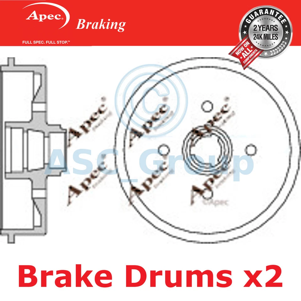2x Apec 181mm (Interne) 4 Clou Rechange Arrière Frein à Main Frein De DRM9120 - Photo 1/1