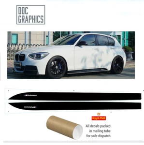 BMW F20 F21 1 Series M Performance Side Skirt Decal Stickers Black Vinyl Sport - Picture 1 of 3