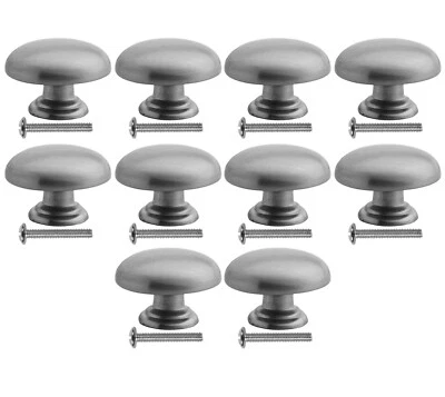 Lote de 10 ferragens de armário de cozinha designer botão cogumelo clássico cetim níquel - Imagem 1 de 2