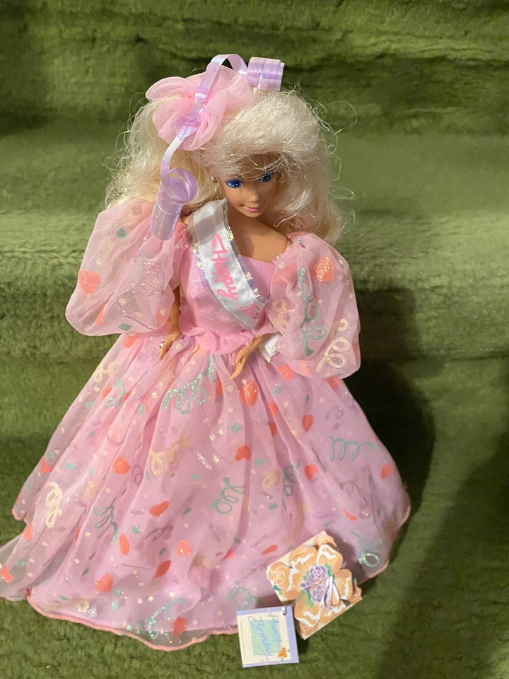 Muñeca Barbie Vintage 1990 Feliz Cumpleaños Muñeca Barbie Mattel Foto 1 de 3