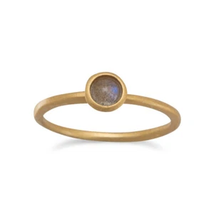 Anillo Piedra Luna Chapado en Oro en Plata de Ley Acabado Satinado, 9 - Imagen 1 de 1
