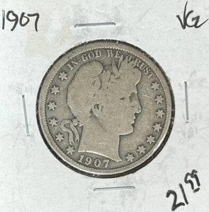 MEDIO DÓLAR DE PLATA BARBERO 1907 ~ EN MUY BUEN ESTADO ~BONITA MONEDA~ - Imagen 1 de 2