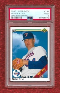 1990 UPPER DECK #734 NOLAN RYAN PSA 9 MINT 300 WIN STRIPE HOF RANGERS ASTROS - Picture 1 of 1