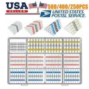 500PCS Waterproof Heat Shrink Solder Seal Sleeve Butt Wire Connectors Terminals - Picture 1 of 21