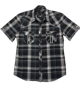 BKE Plaid Athletic Fit Pearl Snap Buttons Shirt Men's Large Buckle Western - Picture 1 of 5