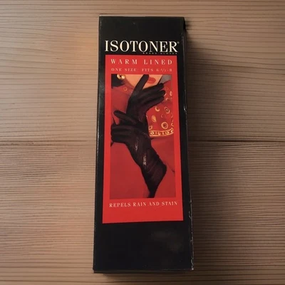 Guantes de Colección Isotoner Forrados Cálidos Borde de Cuero Gris Talla Única Tejidos Nuevos de Lote Antiguo Foto 1 de 4