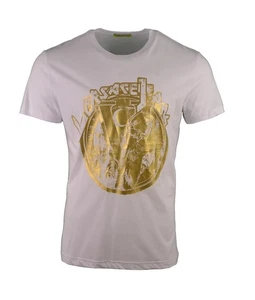 T-shirt Versace Jeans bianca e oro lamina VJ stampa tigre taglia S M small... - Foto 1 di 4