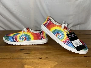 NEW Womens Hey Dude Wendy Mandala Tie Dye Rainbow Pride Size 10 Womens Slip On - Picture 1 of 7