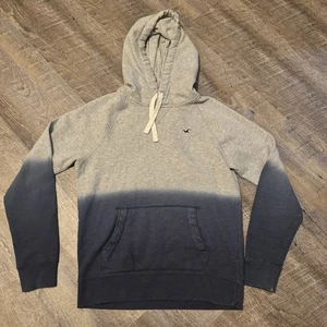 Sudadera con Capucha Hollister Para Hombre Gris Medio Azul Marino Ombre Años 90 Pullover Vintage - Imagen 1 de 6
