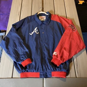 Vintage 90s Starter Diamond Collection Atlanta Braves MLB Jacket Mens XL - Picture 1 of 8