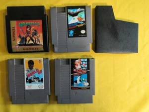 LOT OF 4 ORIGINAL VINTAGE NINTENDO NES AND TENGEN VIDEOGAMES - SLALOM! VG3-8 - Picture 1 of 6