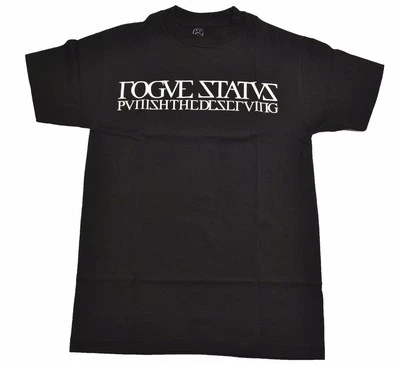 Camiseta para hombre Rogue Status PUNISH LOGO negra blanca serigrafía S/S 100 % algodón Foto 1 de 4