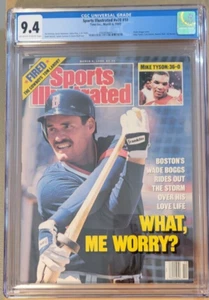 CGC 9.4 Sports Illustrated March 6, 1989 Wade Boggs & Mike Tyson Newsstand - Picture 1 of 7