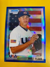 DA17304  2010 Bowman Chrome Draft Prospects Blue Refractor Matt Olson RC #09/199