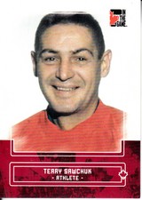 2011 In The Game Canadiana Red Multi-Sport Card #90 Terry Sawchuk/180
