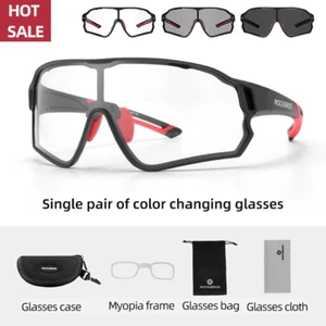 ROCKBROS Bike Sunglasses Photochromic CyclingOutdoor Bicycle Sports GlassesUV400 - Picture 1 of 7