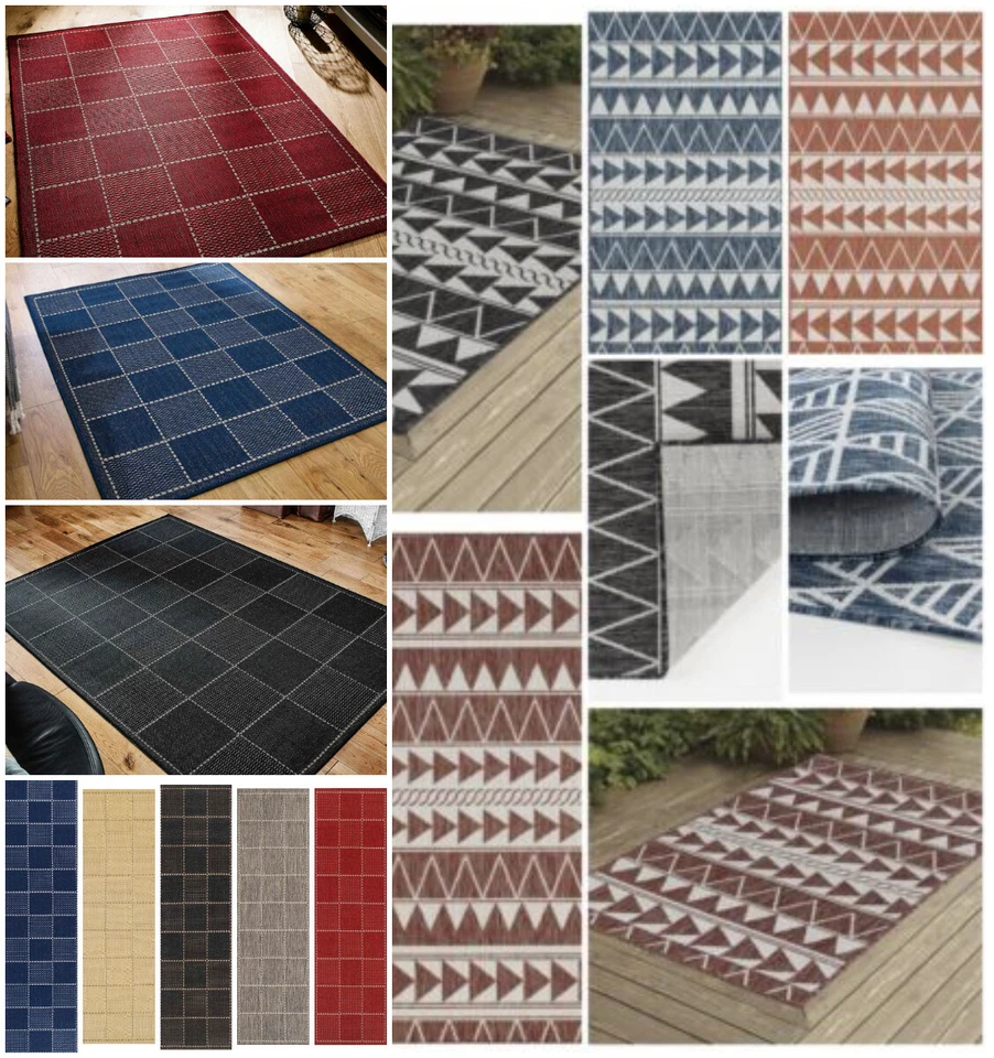 large flat pile rugs Large outdoor Patio Rug Carpet Runner garden mat - Image 1 of 1