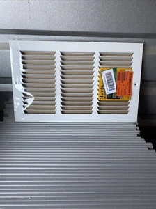 Everbilt 14 in. x 8 in. Steel Wall / Ceiling Return Air Grille in White - Picture 1 of 2