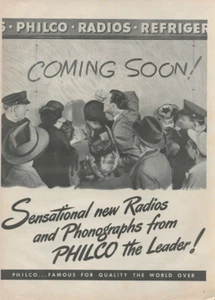 1945 Philco Radios Phonographs Coming Soon Store Front Vintage Print Ad - Picture 1 of 1