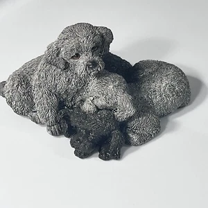 Vintage Poodle Puppies Dog Sculpture Figurine Whiskers By Martha Carey - Picture 1 of 12