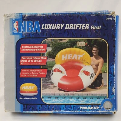 复古 Poolmaster Miami Heat NBA 游泳池漂浮豪华漂流者新湖船 — 第 1/4 张图片