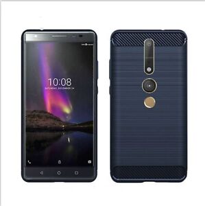 Protection Case for Lenovo Phab2 Pro Case Cover Bumper Carbon Look TPU Blau