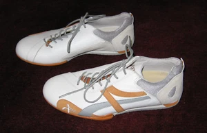 Sneakers für Damen von Bunker, Gr. 38, Leder, neuwertig, weiß-orange-grau - Bild 1 von 5