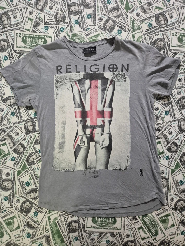 Camiseta Religión Esqueleto Hecha en Portugal Niña Culo Británico Gris Foto 1 de 4
