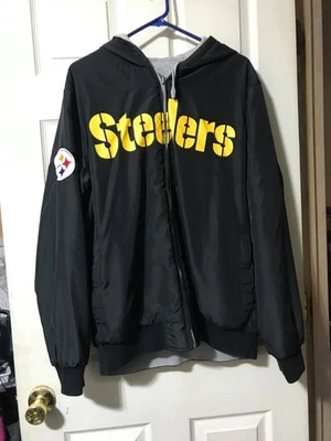 NFL Pittsburgh Steelers Cremallera Completa Reversible Chaqueta con Capucha Para Hombres XL Foto 1 de 4