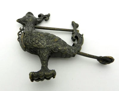 Juego de cerradura de puerta de la suerte Phoenix Feng Shui de bronce chino antiguo de colección Foto 1 de 4