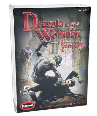 Moebius 977 Frazetta Dracula Meets The Wolfman Diorama plastic model kit 1/8 - Image 1 of 3