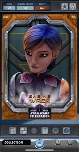 Star Wars Card Trader Celebration 2025 Sabine Wren Limited 150cc EPIC *DIGITAL* - Picture 1 of 2