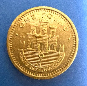 Gibraltar Castle Key Montis Insignia Calpe 1988 £1 One Pound Rare Coin - Bild 1 von 2